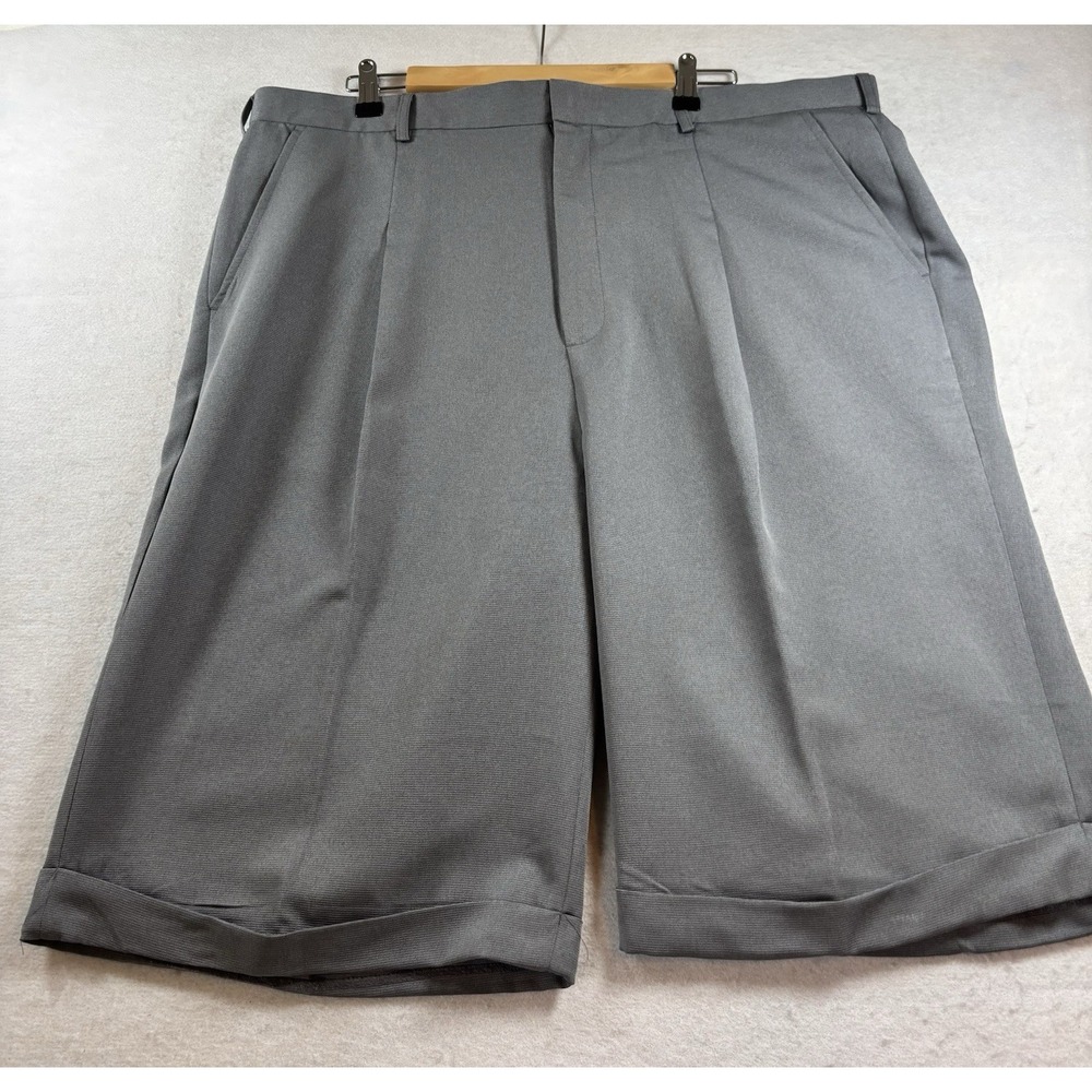 Montique Walking Shorts Mens 40x12 Gray Classic Preppy Cuffed Hem